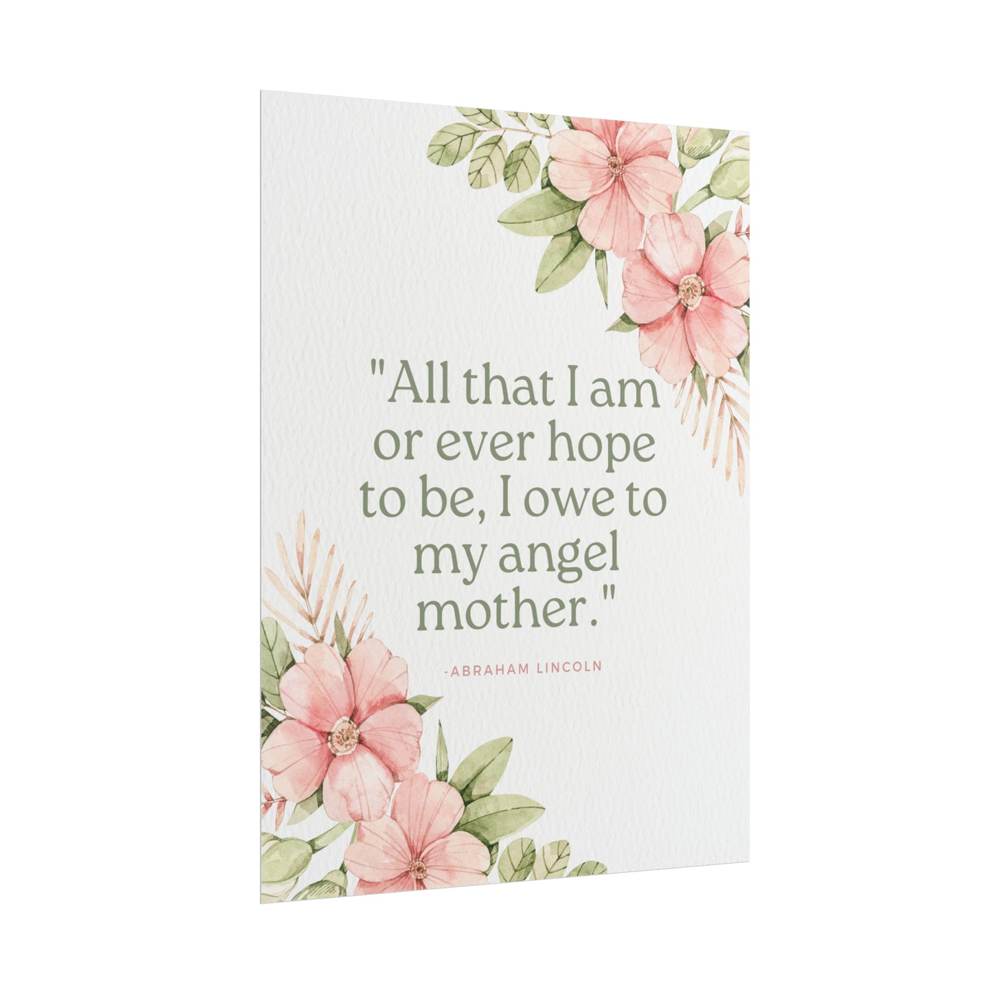 Abraham Lincoln Angel Mother Quote - Fine Art Print