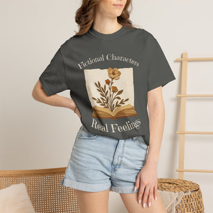 Fictional Characters Real Feelings - Book Lovers T-shirt