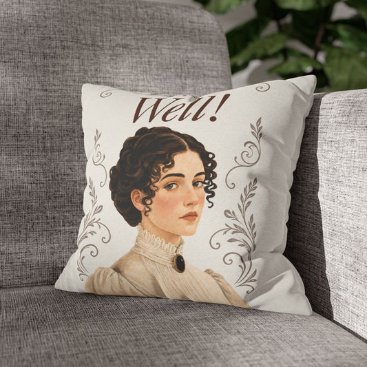 Well! - Emma M Lion Throw Pillow Cover