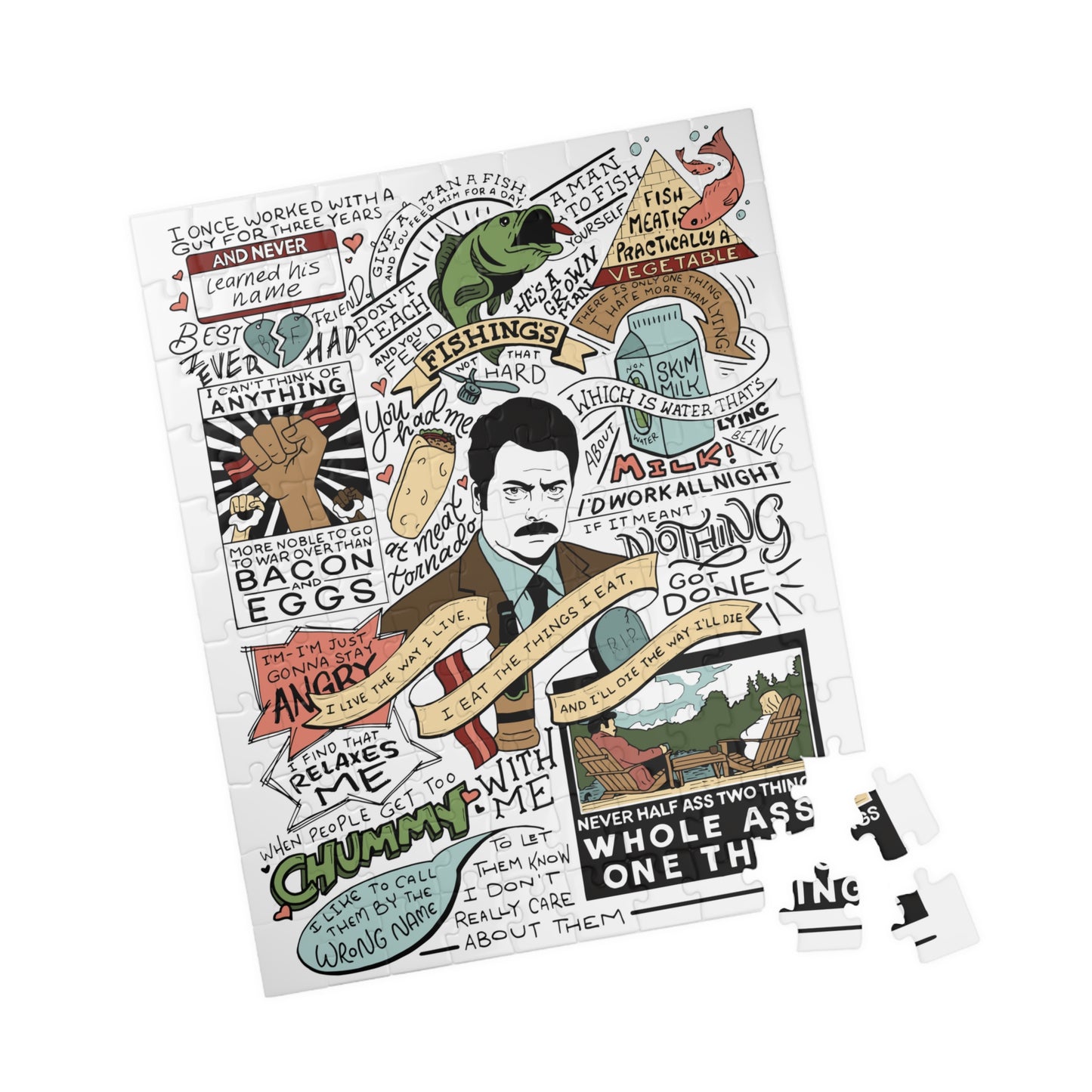 Ron Swanson Quote Puzzle - Parks & Rec Fans