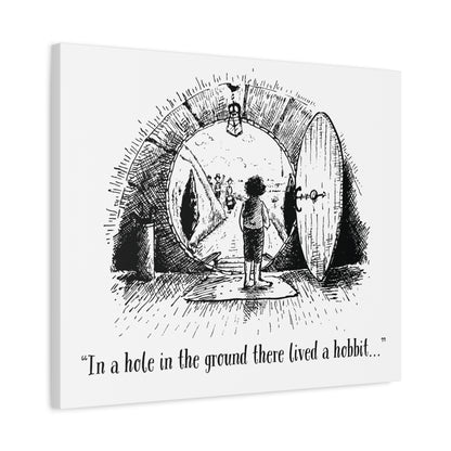 In a Hole in the Ground There Lived a Hobbit - Lord of the Rings Canvas Wall Art