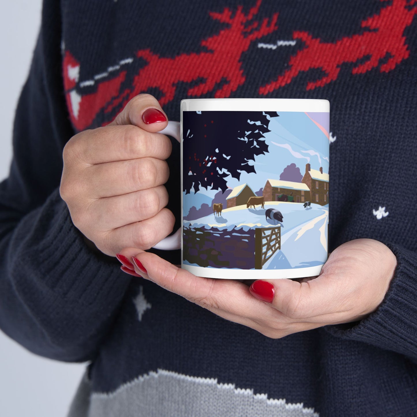 Winter Landscape - All Creatures Great and Small Coffee Mug