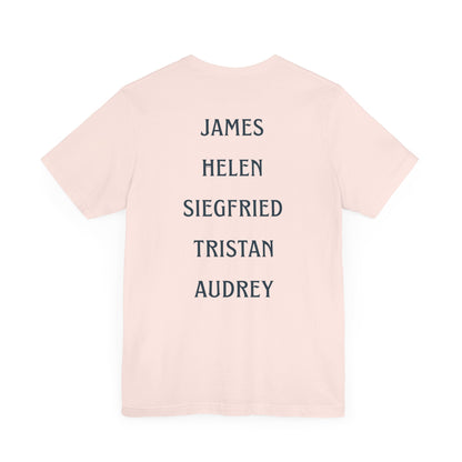 Skeldale House T-shirt with Character Names on Back - All Creatures Great and Small