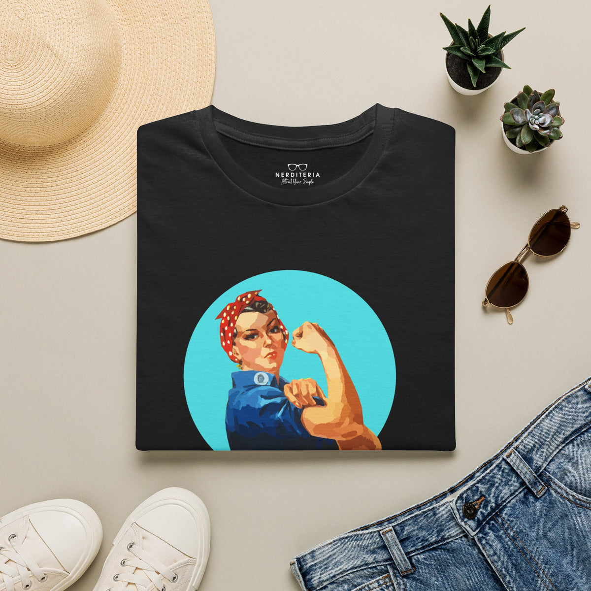 Obstinate Headstrong Rosie The Riveter - Jane Austen Quote T-shirt