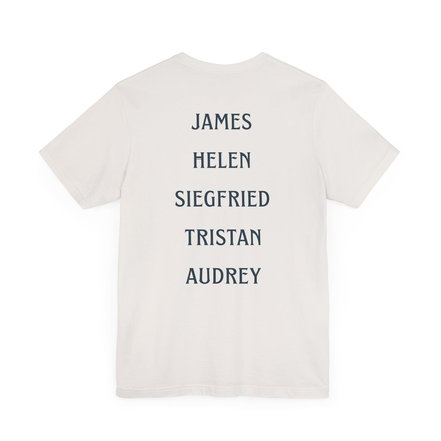 Skeldale House T-shirt with Character Names on Back - All Creatures Great and Small