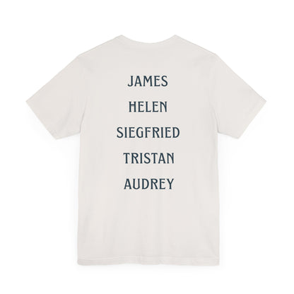 Skeldale House T-shirt with Character Names on Back - All Creatures Great and Small
