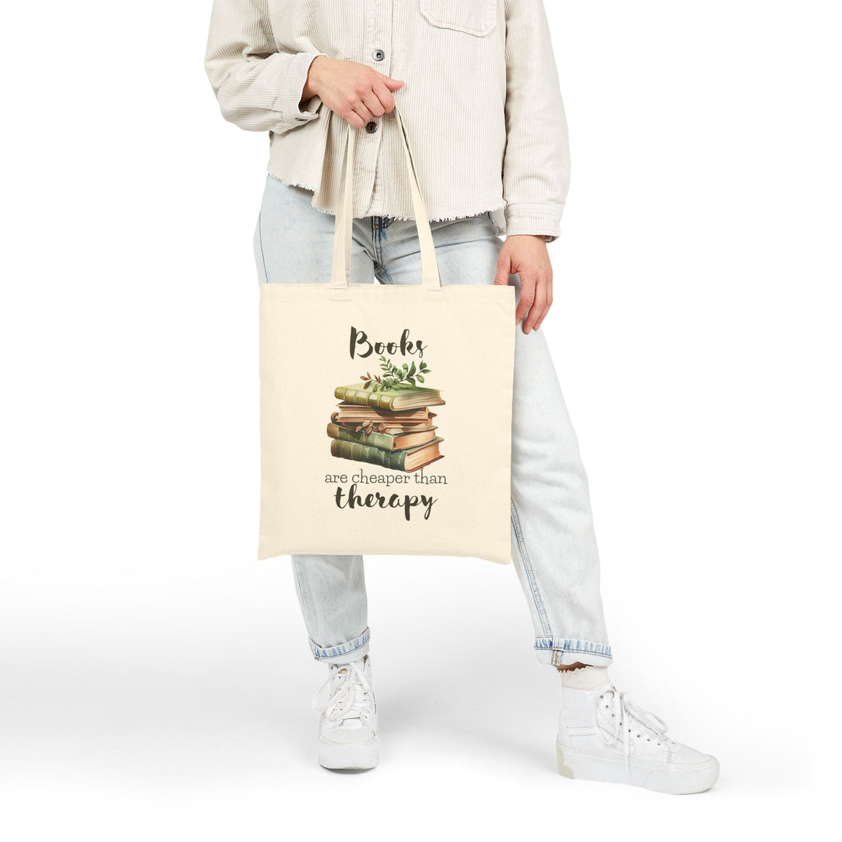 Books Are Cheaper Than Therapy - Book Lovers Canvas Tote Bag