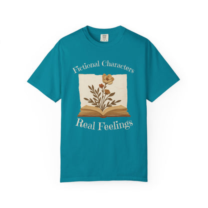 Fictional Characters Real Feelings - Book Lovers T-shirt