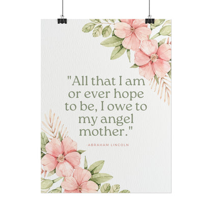 Abraham Lincoln Angel Mother Quote - Fine Art Print