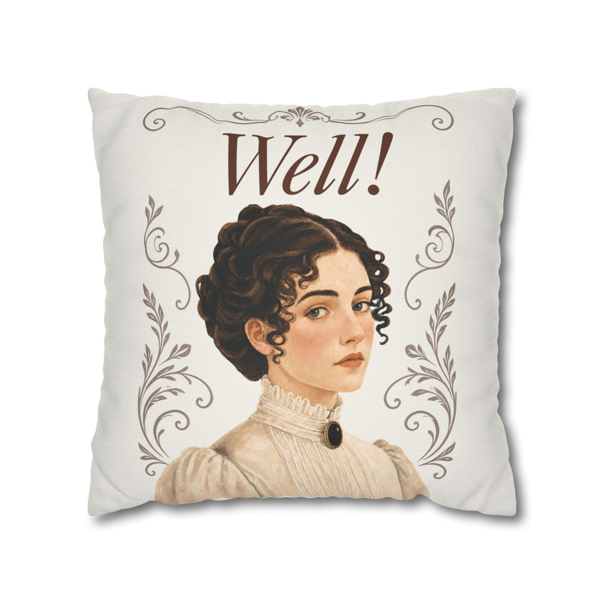 Well! - Emma M Lion Throw Pillow Cover