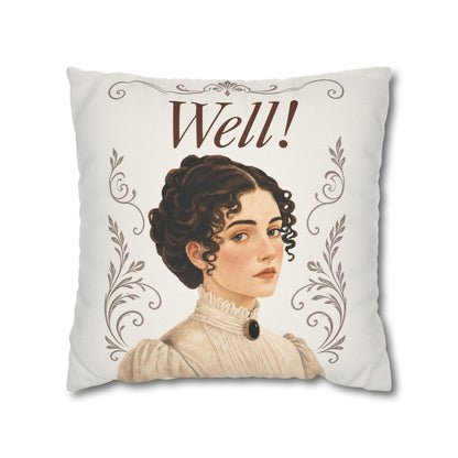 Well! - Emma M Lion Throw Pillow Cover