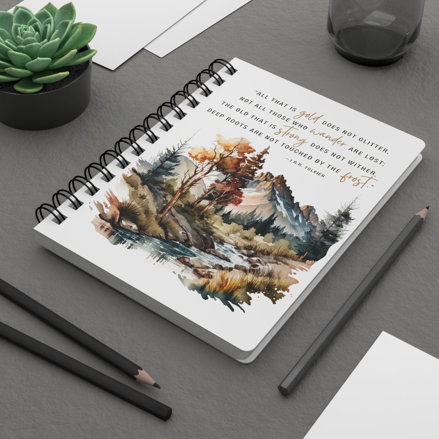 All That Is Gold Does Not Glitter Tolkien Quote - Lord of the Rings Spiral Notebook