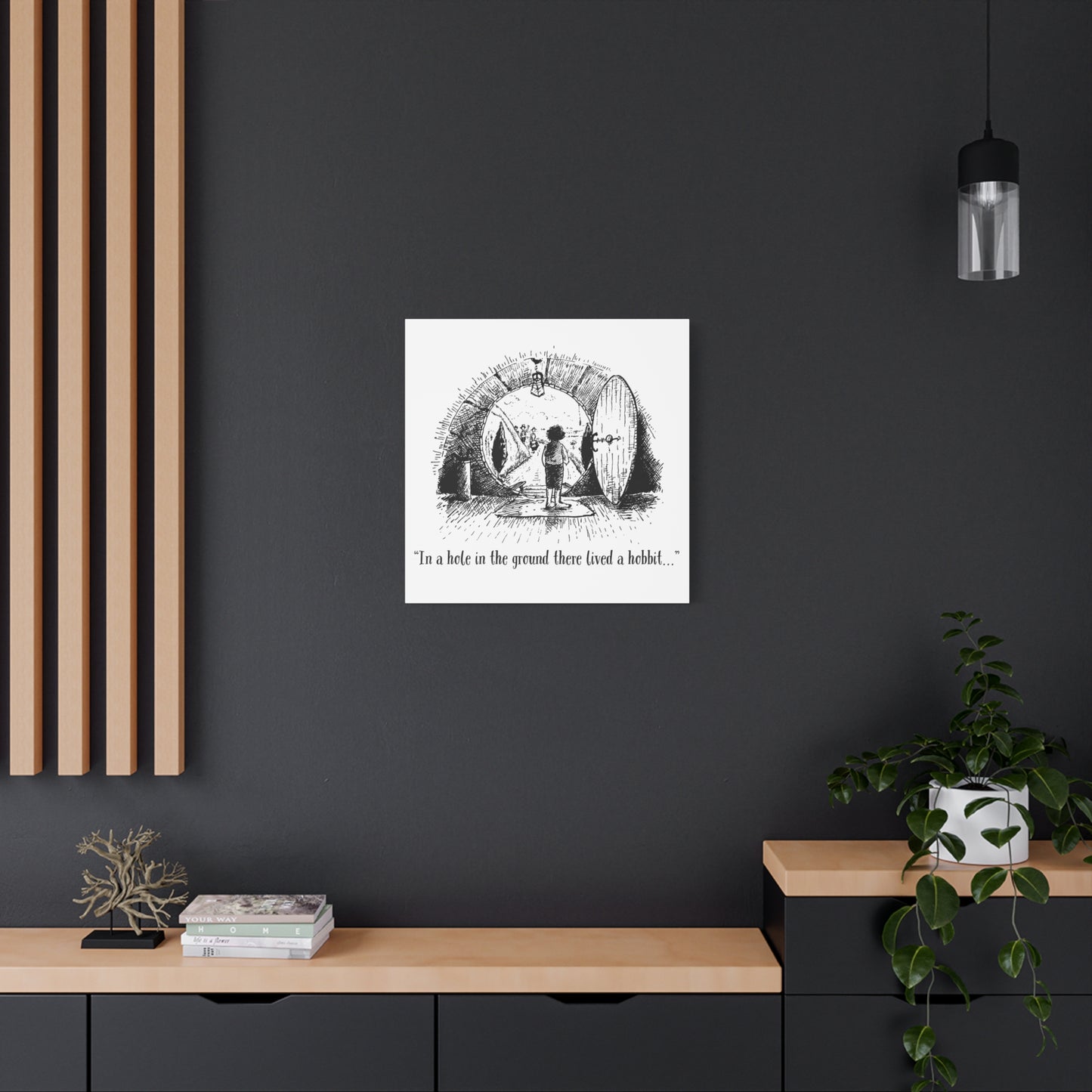 In a Hole in the Ground There Lived a Hobbit - Lord of the Rings Canvas Wall Art