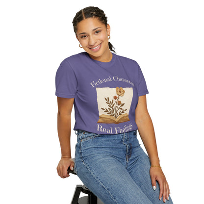 Fictional Characters Real Feelings - Book Lovers T-shirt