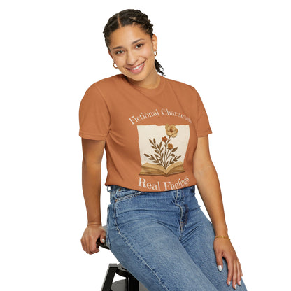 Fictional Characters Real Feelings - Book Lovers T-shirt