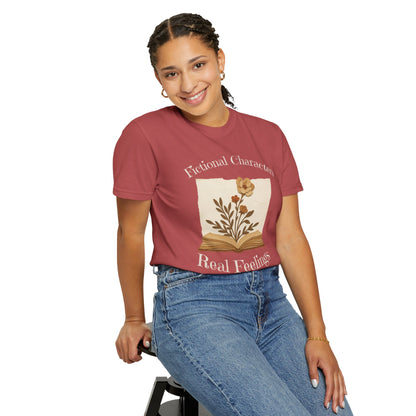 Fictional Characters Real Feelings - Book Lovers T-shirt