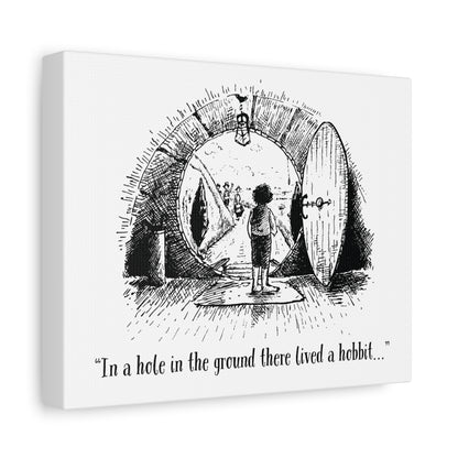 In a Hole in the Ground There Lived a Hobbit - Lord of the Rings Canvas Wall Art