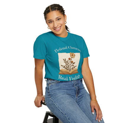 Fictional Characters Real Feelings - Book Lovers T-shirt
