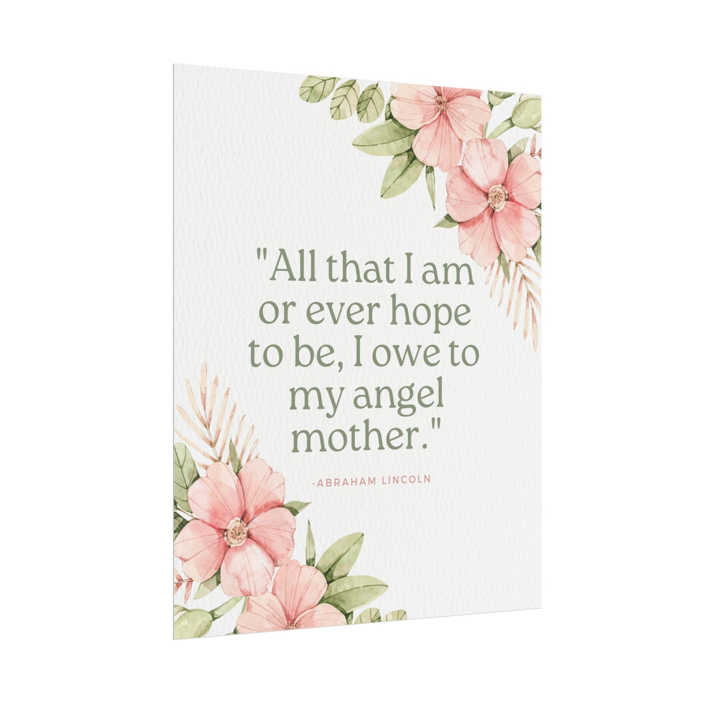 Abraham Lincoln Angel Mother Quote - Fine Art Print