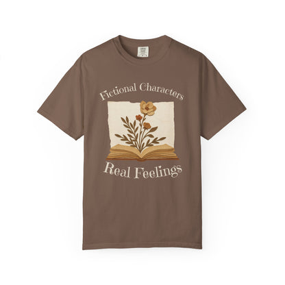 Fictional Characters Real Feelings - Book Lovers T-shirt