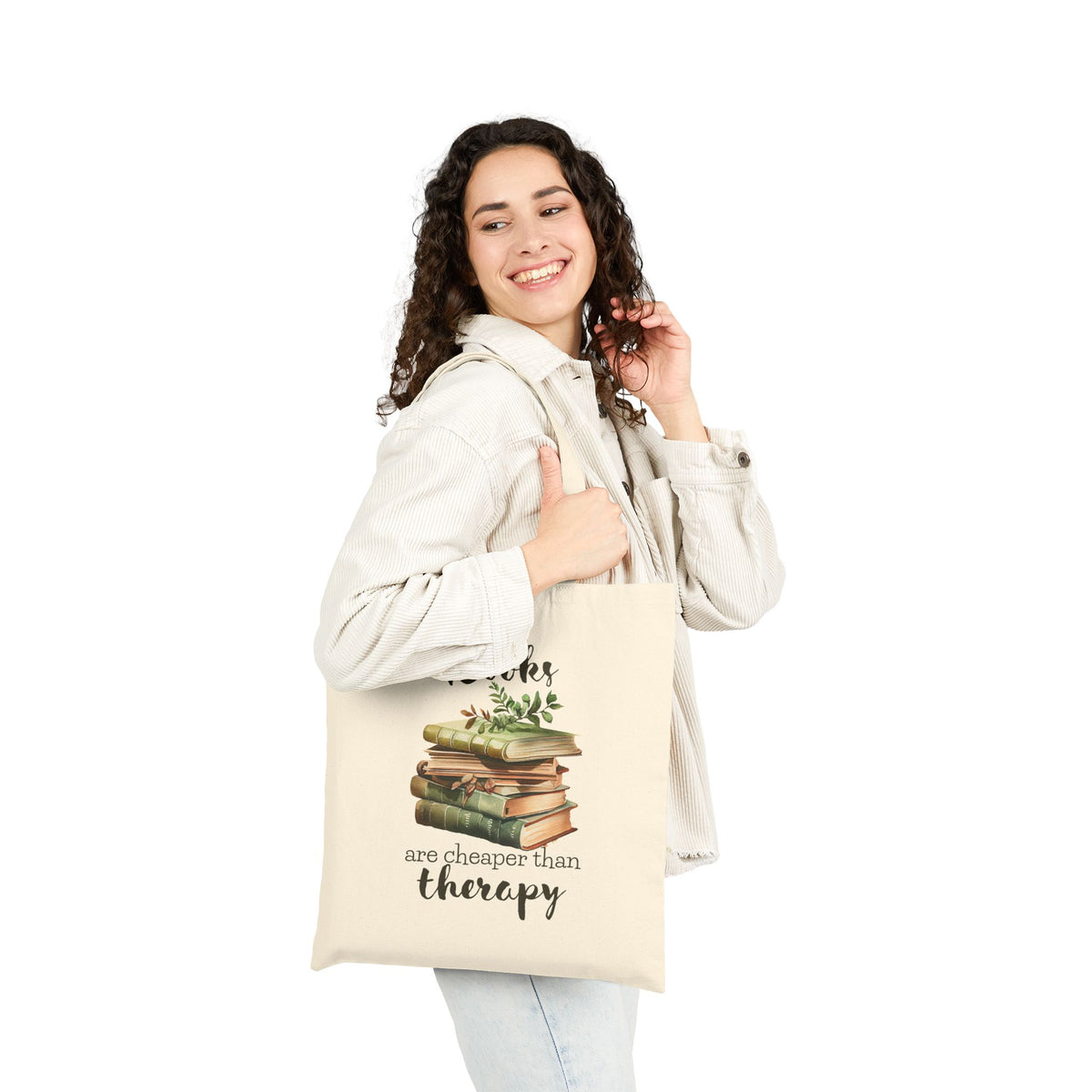 Books Are Cheaper Than Therapy - Book Lovers Canvas Tote Bag