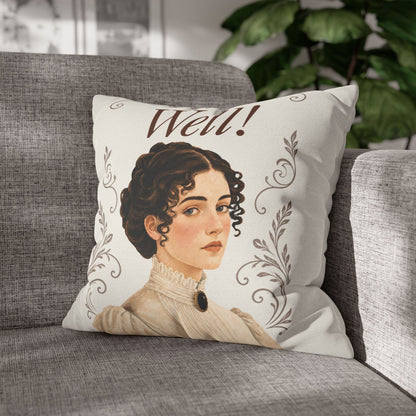 Well! - Emma M Lion Throw Pillow Cover