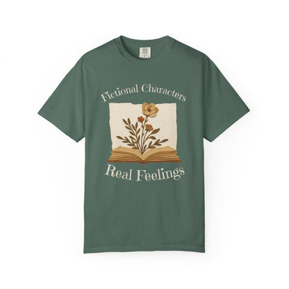 Fictional Characters Real Feelings - Book Lovers T-shirt