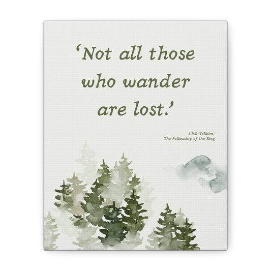 Not All Who Wander Tolkien Quote - Lord of the Rings Canvas Wall Art