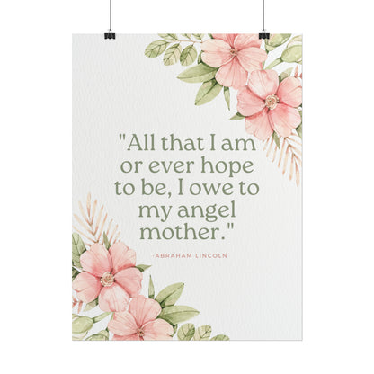 Abraham Lincoln Angel Mother Quote - Fine Art Print