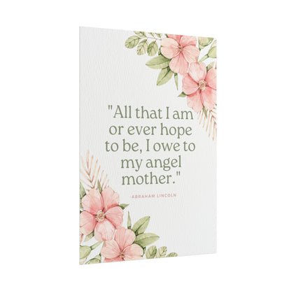 Abraham Lincoln Angel Mother Quote - Fine Art Print