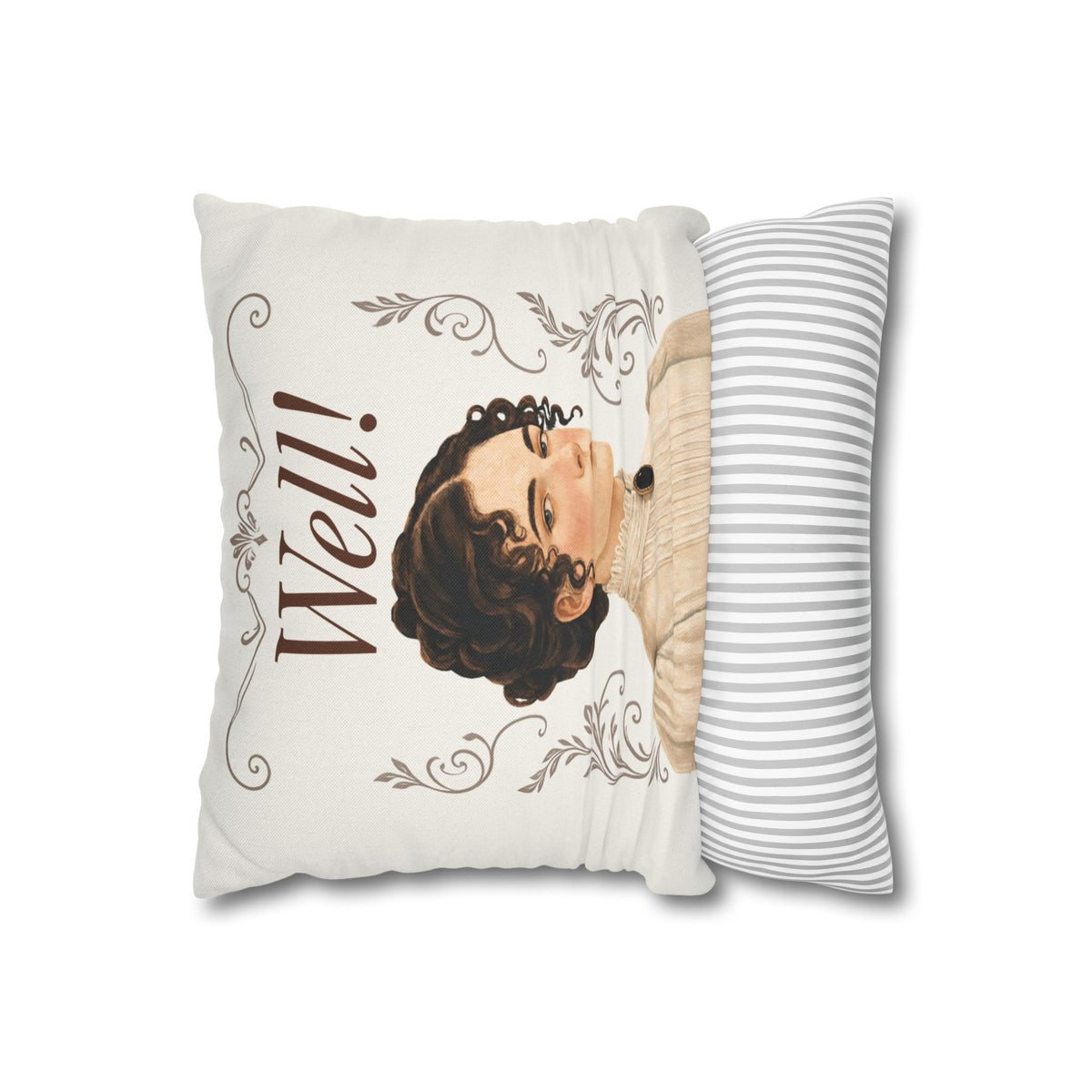 Well! - Emma M Lion Throw Pillow Cover