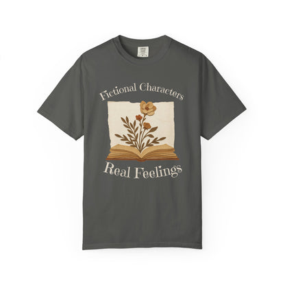 Fictional Characters Real Feelings - Book Lovers T-shirt