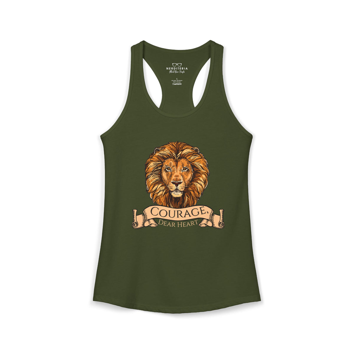 Aslan Courage Dear Heart - Chronicles of Narnia Racerback Tank Top