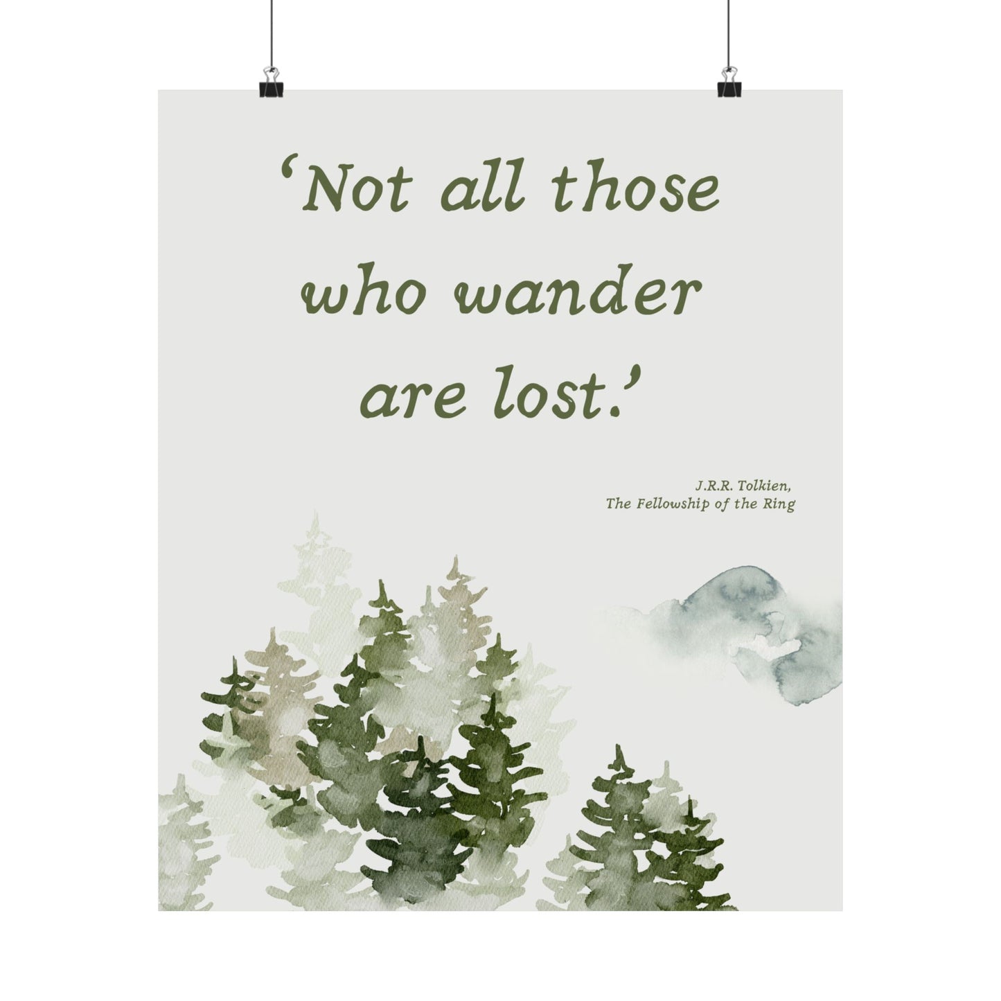 Not All Who Wander Are Lost Tolkien Quote - Lord of the Rings Poster