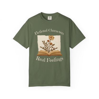 Fictional Characters Real Feelings - Book Lovers T-shirt