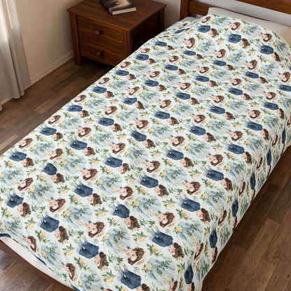 Velveteen Plush - Emma M Lion Throw Blanket