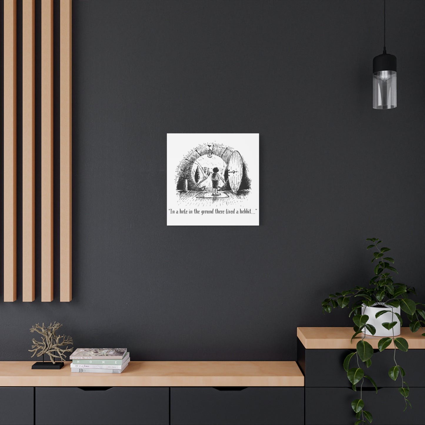 In a Hole in the Ground There Lived a Hobbit - Lord of the Rings Canvas Wall Art