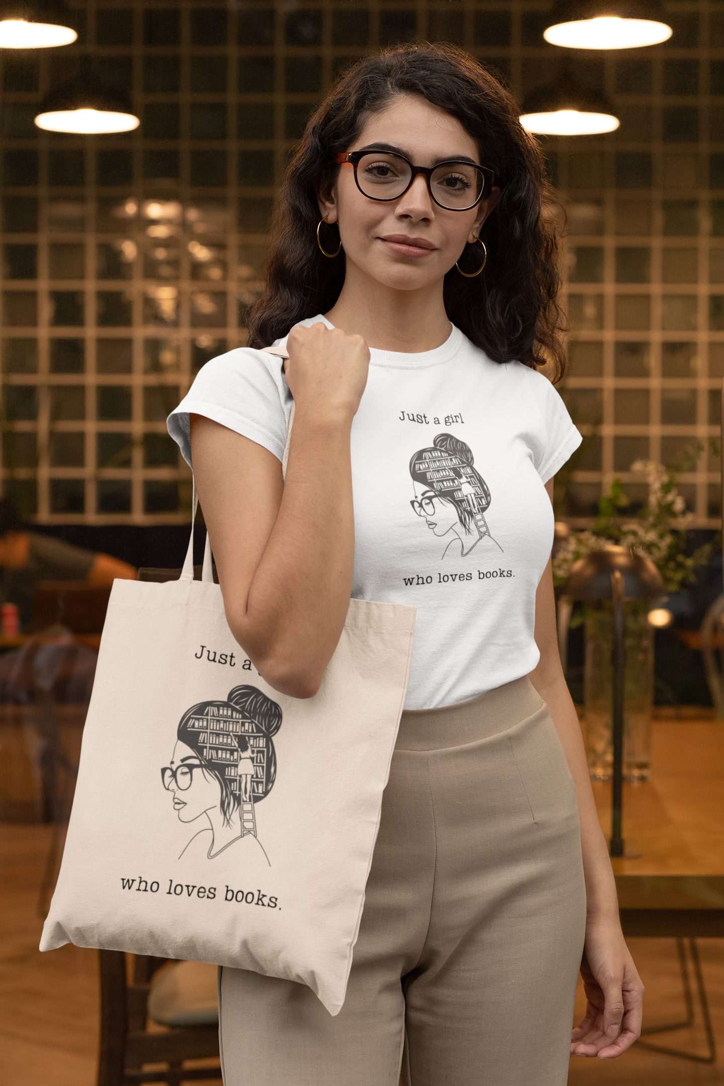 Just a Girl Who Loves Books Canvas Tote Bag